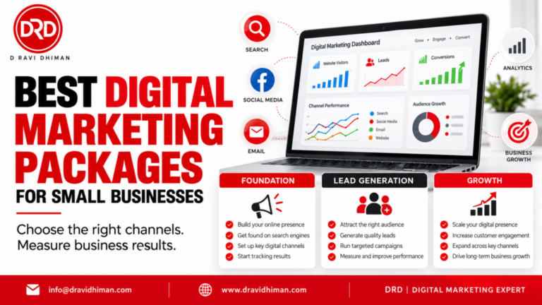 Digital marketing packages for small businesses: foundation, lead generation, and growth services